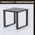 thumbnail image 2 of Joyside Outdoor Metal Side Table - 20"x 20" Small Square Coffee Table Patio Bistro Set Table Ideal Match for Patio Furniture, Wood-Looking Brown, 2 of 9