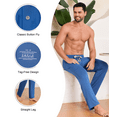 thumbnail image 5 of MAYFISH Mens Pajama Pants Lightweight Bamboo Rayon Lounge Pants Summer Drawstring Sleep Bottoms with Pockets (Dark Blue&Light Green, XL), 5 of 8