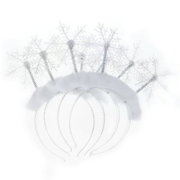 4pcs Exquisite Snowflake Headband Feather Hair Band Christmas Hair