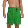 thumbnail image 2 of Kdxio Green Sparkling Shiny Print Mens Sleep Shorts Bottoms Soft Comfy Pajama Wear Pants with Drawstring Pockets, 2 of 5