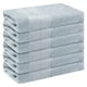 thumbnail image 1 of Toallas de mano de algodón tejidas a rayas de 6 paquetes, absorbentes y de bajo pelusa para baño, gris claro 13'x13', 1 of 1