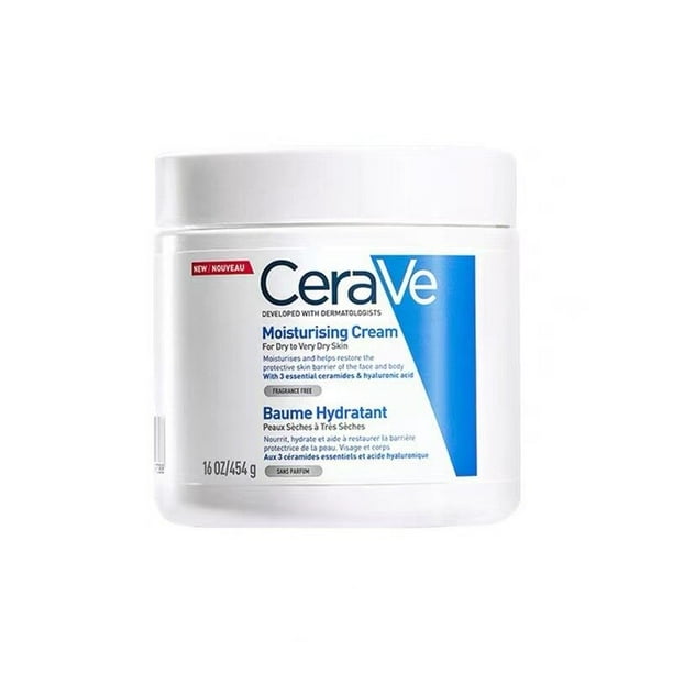 CeraVe-crema hidratante Baume para el cuidado de la piel, crema hidratante, Reparadora de piel seca, rejuvenecimiento, productos para el cuidado de la piel Facial, 340/454g"340g" Fivean LED