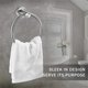 thumbnail image 3 of Anillo para toalla de baño, accesorios de baño - Soporte grueso para toallas de mano de acero inoxidable para baño, moderno soporte redondo para toallas de pared, 3 of 5