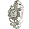 Brinley Co. Women's Marcasite Flower Watch