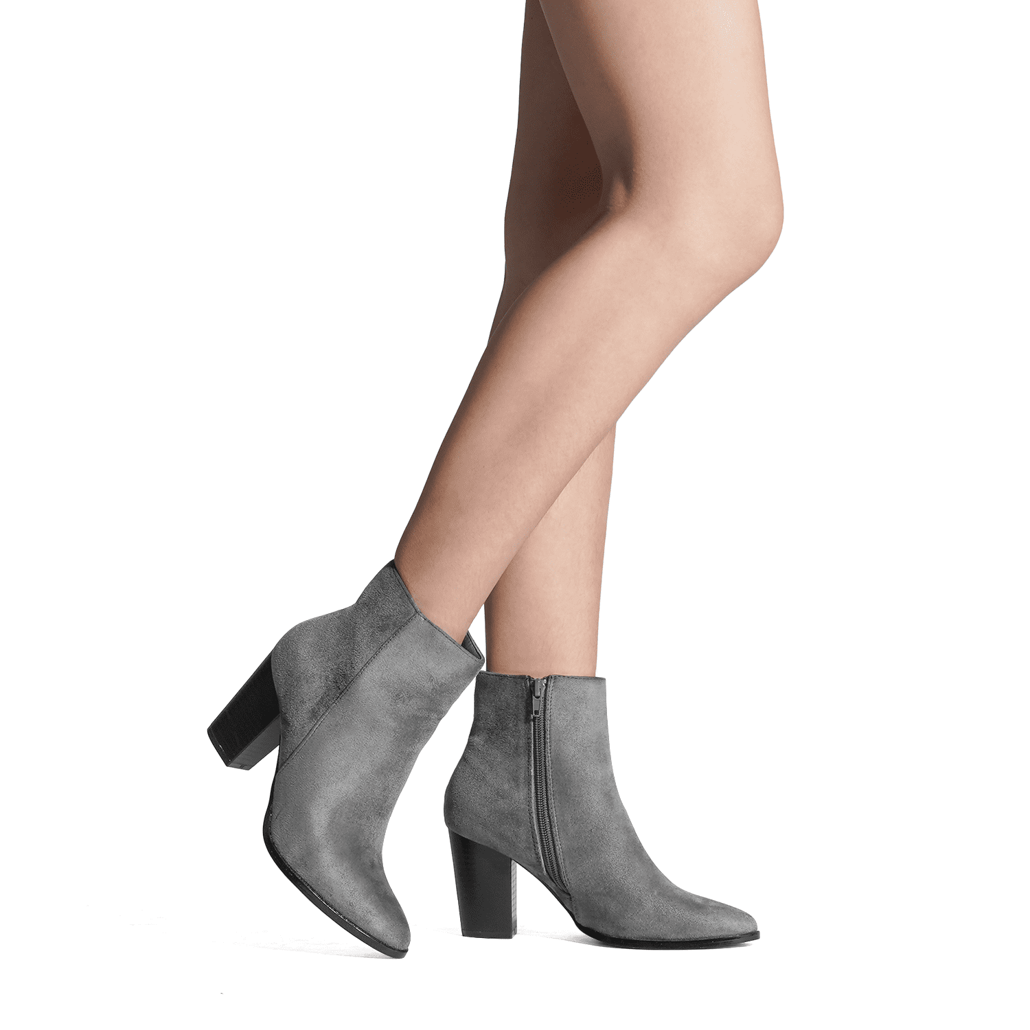 New Look Women Grey Anita Ankle Block Heel Boots 