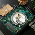 thumbnail image 7 of 2024 Placemat Marble Hycomb Texture Aqua Green Dining Table Tableware Mats Kitchen Dish Mat Pad 4/6pcs Table Mat Home ration, 7 of 7