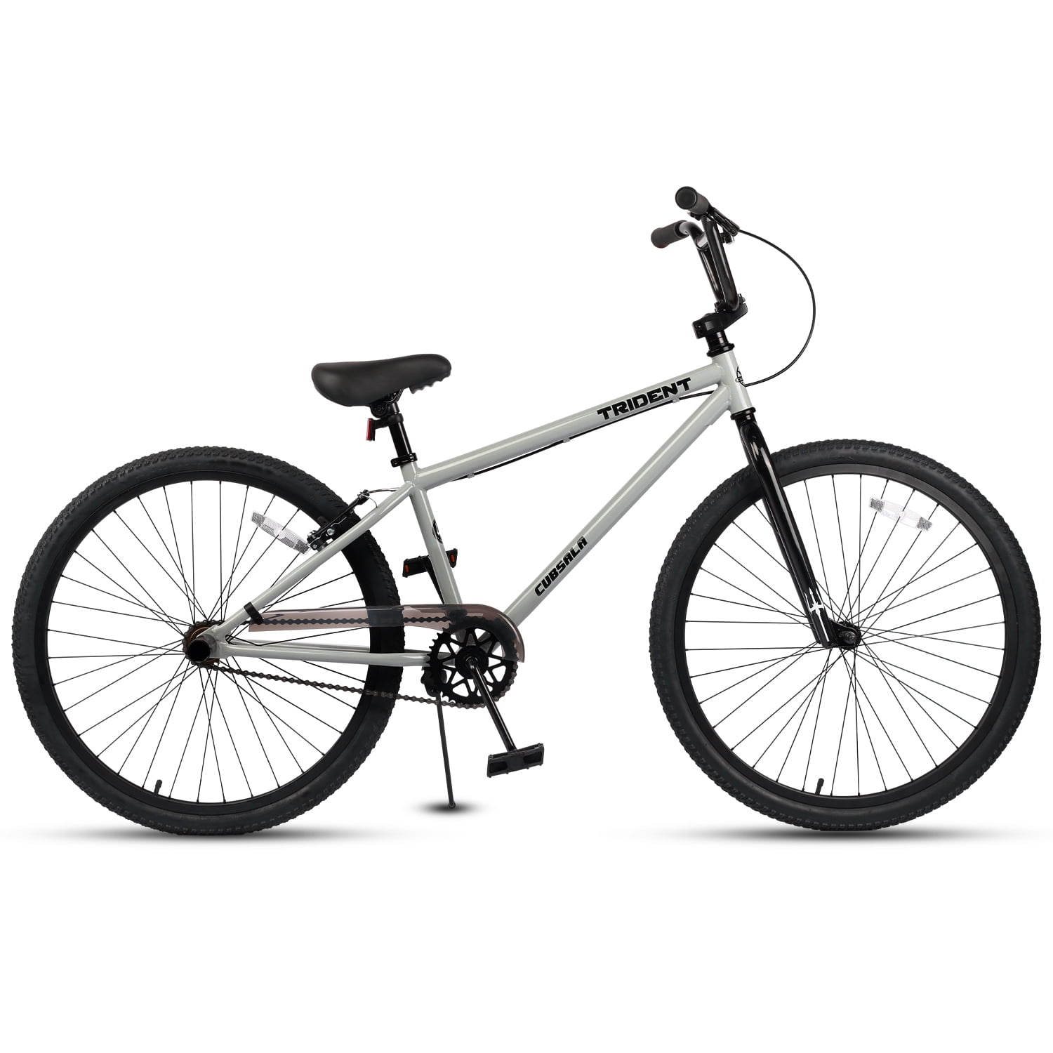 cubsala 26 Inch BMX Race Bike Trident Bicycles Beginner-Level to Advanced Riders with 2 Pegs Trick Cycling and Professional BMX Riding, Gray