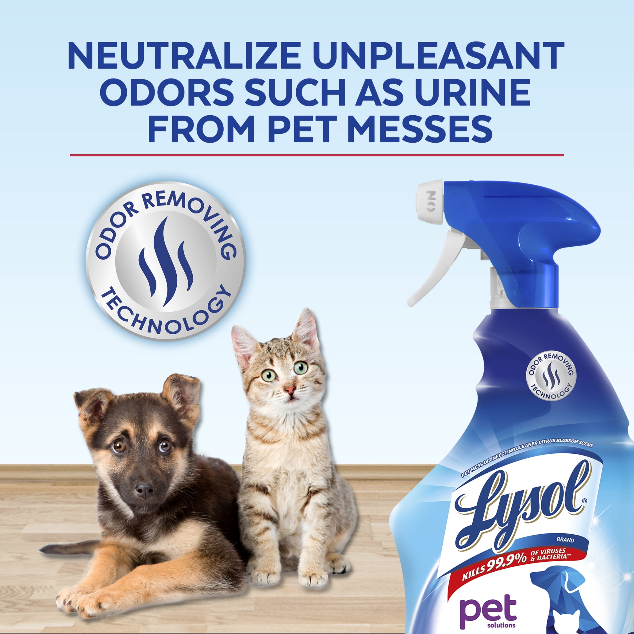 (3 pack) Lysol Pet Solutions –Disinfecting Cleaner, Citrus Blossom Scent, 32 fl oz