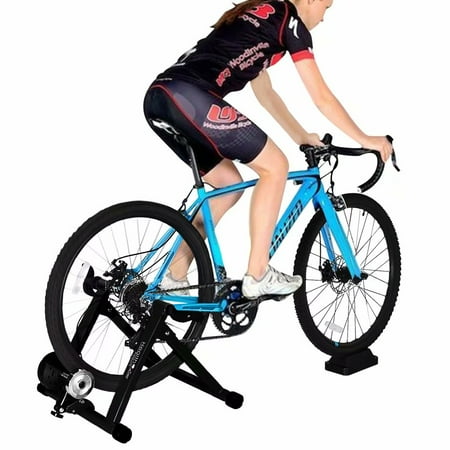 Bike Resistance Trainers (Indoor Bike Trainer Stand,Heavy Duty Stable Bike Stationary Riding Stand Supports 350lbs Bicycle Trainer with Quick Release Wheel Block & 8 Level)
