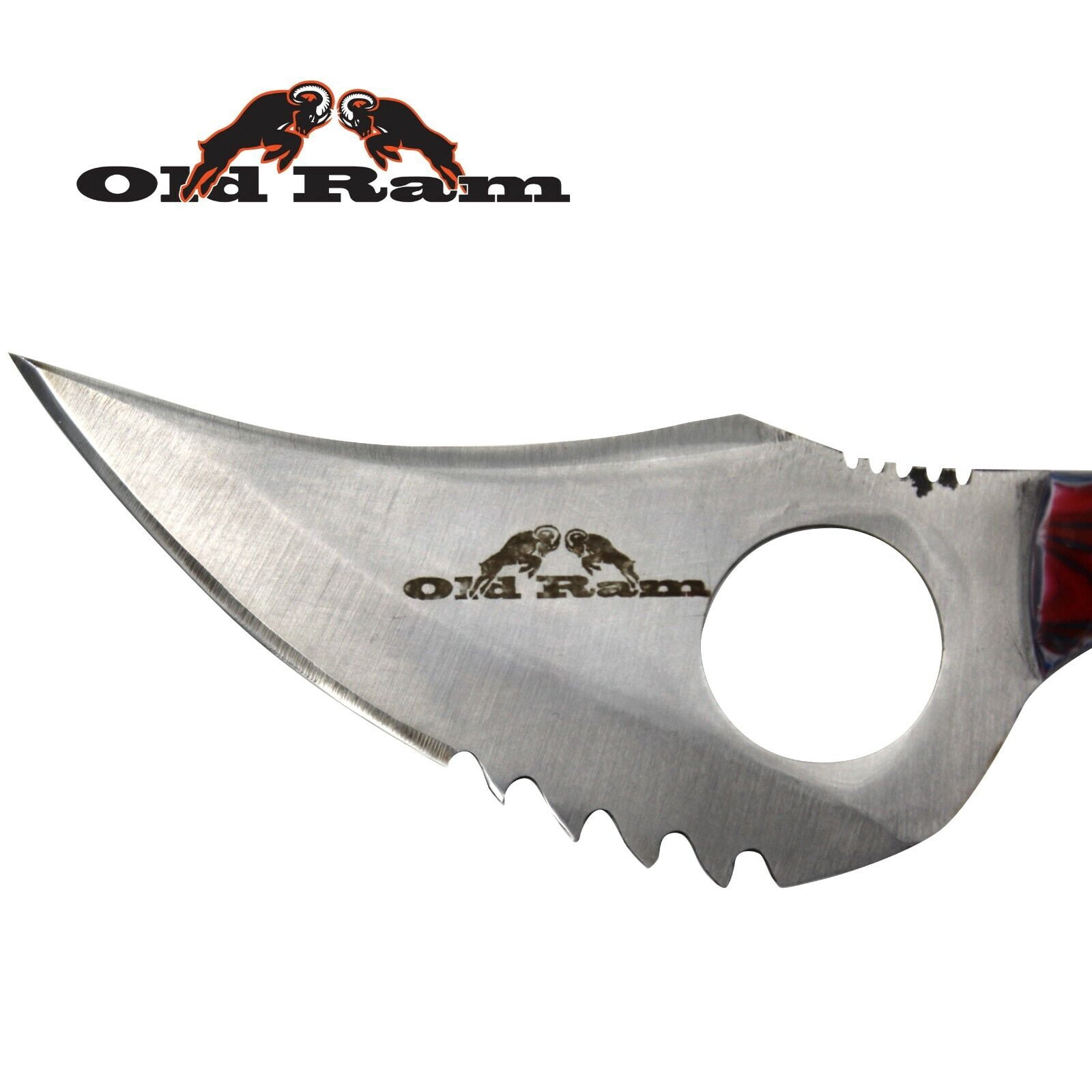 Old Ram Collection Heavy Duty Multi-color Fixed Blade Hunting Knife w/ Sheath