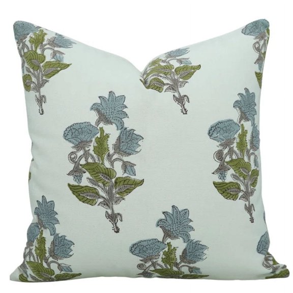 Fabdivine Hand Block Print Thick cotton White Cushion Covers, home décor, 12X20,ABHISHEK