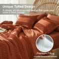 thumbnail image 4 of Flymme Boho Comforter Set King Size Bed in a Bag 7-Piece Shabby Chic Burnt Orange Bedding with Pom Pom Textured King Bed Set for All Season, 4 of 8