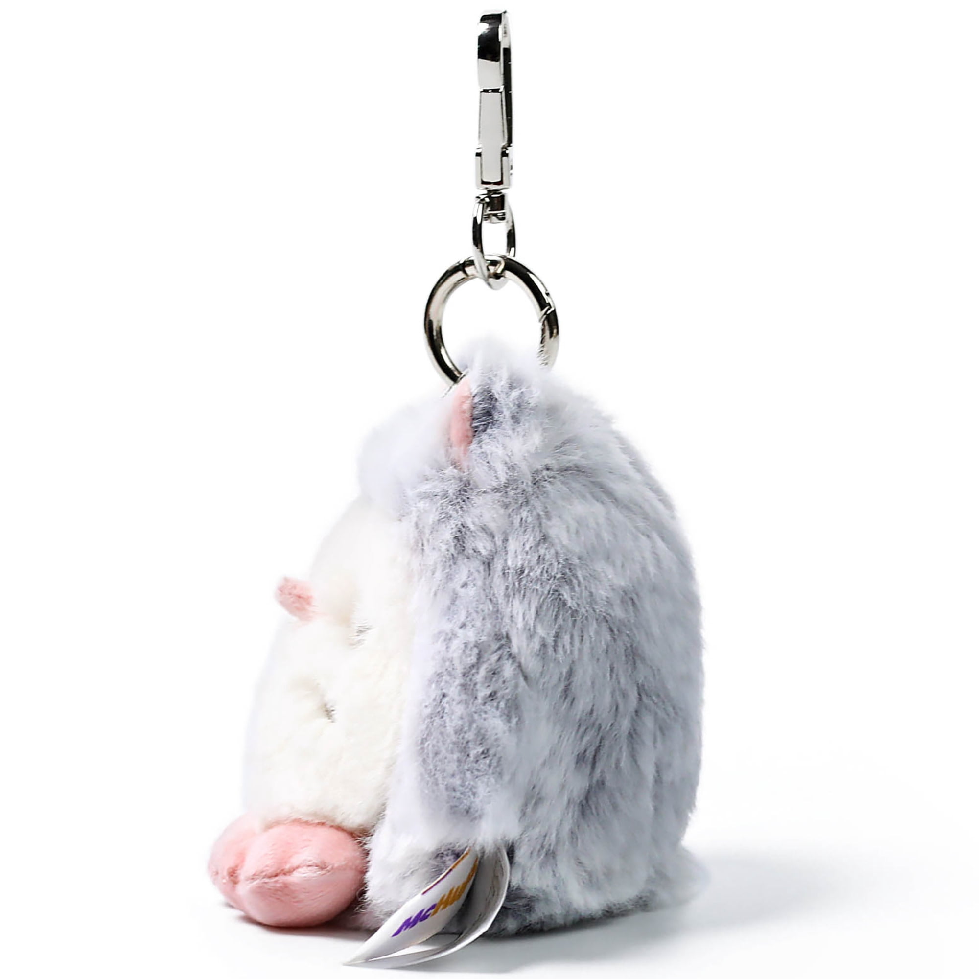 McHugs: Plush Bag Charm - Owl - Grey & Pink Bird, Stuffed Animal Clip Keychain, Backpack Ornament, Travel Accessory, Soft Companion Keepsake, Kids 3+