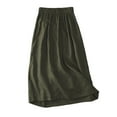 thumbnail image 5 of Womens Midi Skirts with Pockets A-Line Casual High Waist Elastic Western Flowy Skirts for Women Army Green XXL, 5 of 6