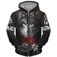 thumbnail image 5 of Sudadera con capucha y cremallera con estampado 3D de lobo y animal genial para hombre y mujer, moda urbana, jersey de gran tamaño para niños, talla europea Y2K, 5 of 5