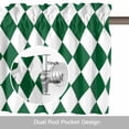 thumbnail image 6 of Green Diamond Plaid Valance Curtain White Geometric Check Abstract Modern Window Valances Rod Pocket Short Curtains Window Treatments for Kitchen Bedroom Bathroom Laundry 60" x 14", 6 of 9