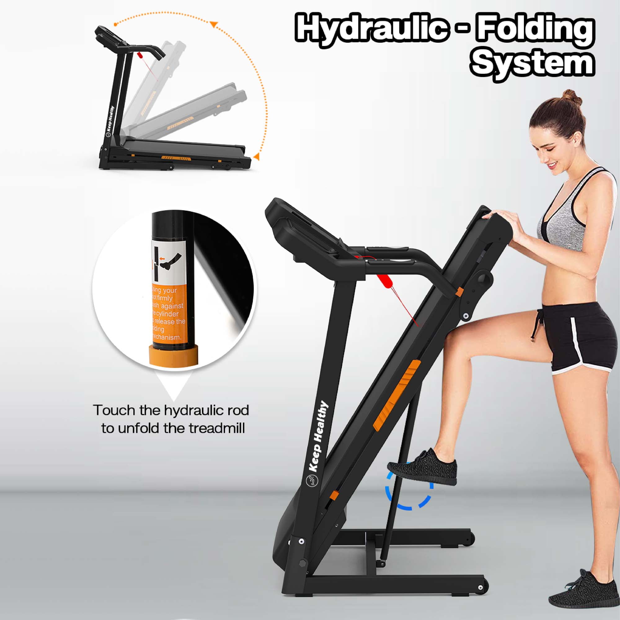 Aukfa Treadmill 330 lb Capacity Electric Treadmill with Incline 3.5 HP Walking Running Machine for Home Workout