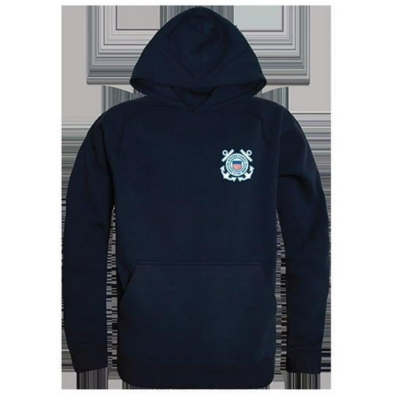 Rapid Dominance U.S. Coast Guard Emblem Graphic Mens Pullover Hoodie [Navy Blue - S]