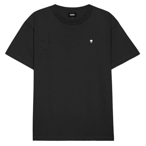 Dalix Lil Alien Heavy Cotton Short Sleeve Summer Tee Mens in Black S Small