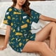 thumbnail image 4 of Fotbe Camping Conjunto de Pijama Estampado para Mujer, 2 Piezas, Ropa de Dormir con Camiseta de Manga Corta y Shorts Suaves-Large, 4 of 6