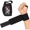 thumbnail image 4 of BEAST RAGE Weight Lifting Straps Wrist Wraps Fitness Padded Cotton Wrist Support Gel Advanced Grips Dumbbell Bar Wraps Heavy Duty Gym Bodybuilding Straps Power Deadlift Barbells (Black 1 Wraps), 4 of 7