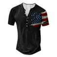 thumbnail image 2 of Mens Distressed Henley Shirts Vintage Short Sleeve 250 Anniversary Usa Shirt Casual Button Down V Neck T Shirts for Men, 2 of 4