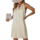 thumbnail image 1 of Minivestido de verano CUPSHE a rayas con cuello en V y botones beige, 1 of 5