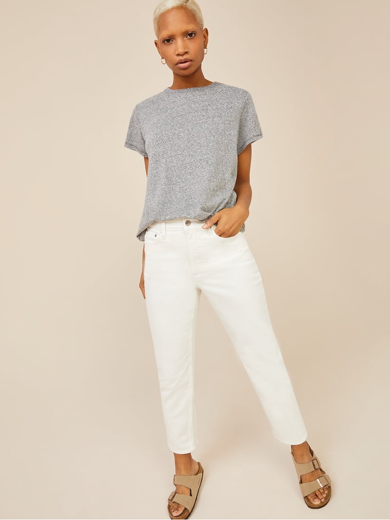 Free Assembly Women's Ringer Tee with Short Sleeves, Sizes XS-XXXL