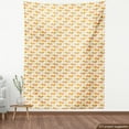 thumbnail image 3 of Abstract Fabric by the Yard, Summer Tone Demonstration with Floral Inspired Cloudy Soft Motifs, Decorative Upholstery Fabric for Sofas and Home Accents, Apricot and Pale Yellow by Ambesonne, 3 of 4