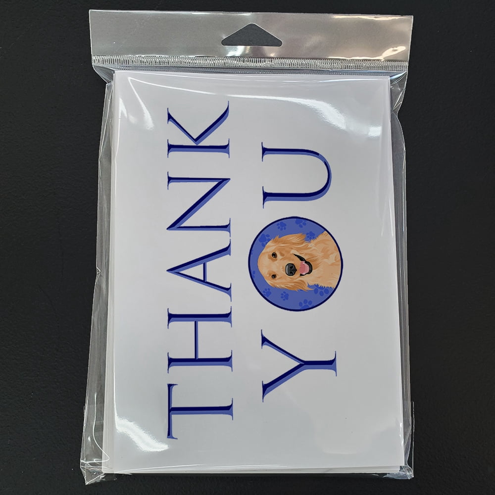 Golden Retriever Gold #1 Thank You Greeting Cards and Envelopes Pack of 8 7 in x 5 in