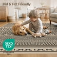 thumbnail image 4 of ODIKA 4'x6' Beige Black Geometric Design Washable Area Rug Intricate Pattern with Bold Graphic Lines Non-Slip, Chair-Friendly, Flatwoven for Home Office, Under Desk, 4 of 7
