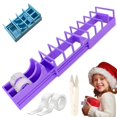 thumbnail image 1 of Fast Tape Dispenser for Crafts & Gift Wrapping - 18 Strips in Seconds - Design, Blade-Free, Compact & Heavy-Duty - Works with Standard, Washi, Double-Sided Tape (Purple), 1 of 8