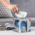 thumbnail image 6 of Yiaed Beacon In The Huge Waves Of The Surf Print Tissue Box Cover, PU Leather Decorative Organizer for Tabletop, Bathroom, Car, Office Creative Decorative, 6 of 7