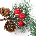 thumbnail image 4 of JFBUCF 10 agujas artificiales de pino rojo, adornos de frutas, campanas y piñas para decoración navideña, corona artesanal, guirnalda de árbol, 4 of 8