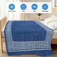 thumbnail image 4 of Dark Blue Retro Greek Key Cooling Blanket,Lightweight Breathable Summer Throw Blanket with Double Sided Cold Effect,Geometric Greece Ancient Rustic Picnic Blankets Bed Sheet for Hot Sleepers 30"x40", 4 of 8
