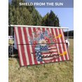 thumbnail image 3 of 4th of July RV Awning Sun Shade Screen 9'X15.3' Red Stars Stripes Mesh Sunscreen Freedom Floral Vase Awning Shade Screen with Zipper UV Blocker Completed Kits for RV Motorhome Camper Trailer, 3 of 7
