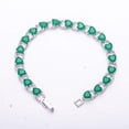 thumbnail image 4 of Emerald Simulated 925 Sterling Silver Tennis Bracelet 7.99" B33, 4 of 4
