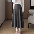 thumbnail image 2 of Women's High Waist Knitted Skirt A-Line Pleated Knit Dress Flowy Maxi Skirts, 2 of 6