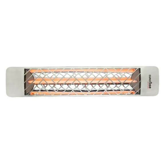 EF15120S1-Eurofase Heating-1500 Watt Plug-In Electric Infrared Single Element Heater-Stainless Steel Finish-Chevron Decorative Fascia