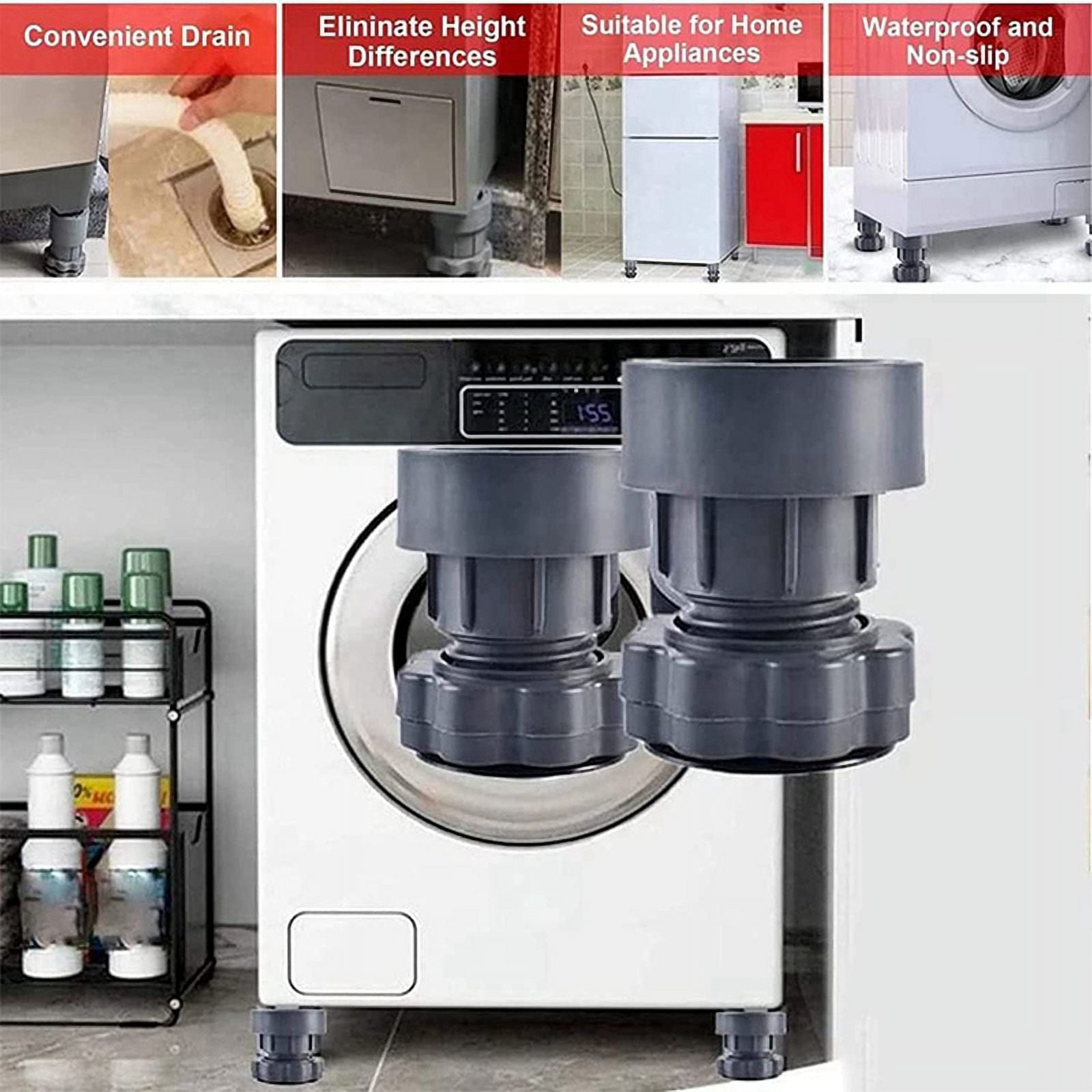 Adjustable Height Washing Machine Support, Anti Vibration Washing Machine Foot Pad, Washing Machine Pad 8PCS
