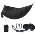 thumbnail image 4 of Hamaca colgante portátil para acampar para 1 o 2 personas transporte para interior y Soledad Hamaca de campamento al aire libre（Azul grisáceo）, 4 of 5