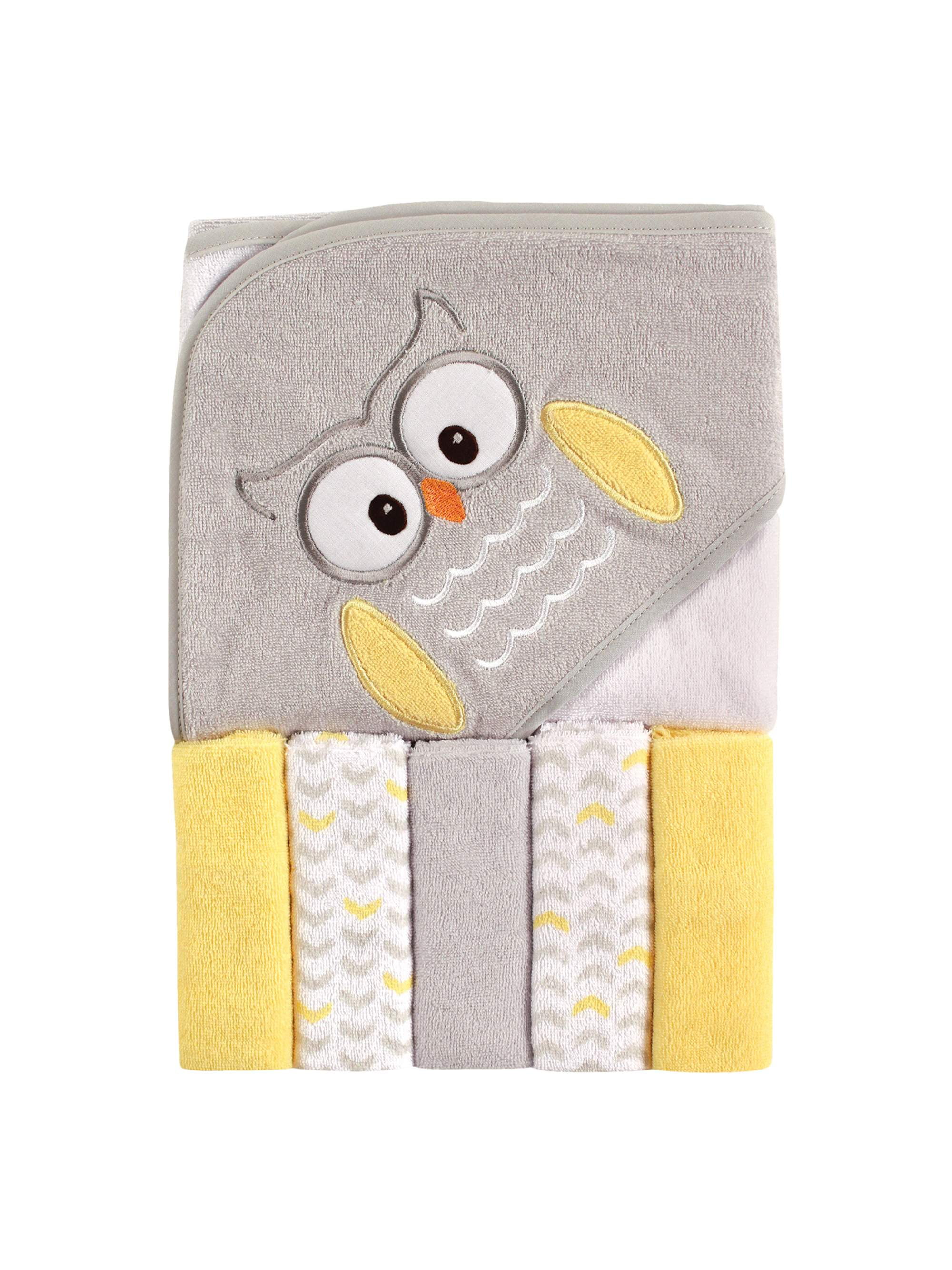 Baby Hooded Towel with 5 Washcloths, Owl
