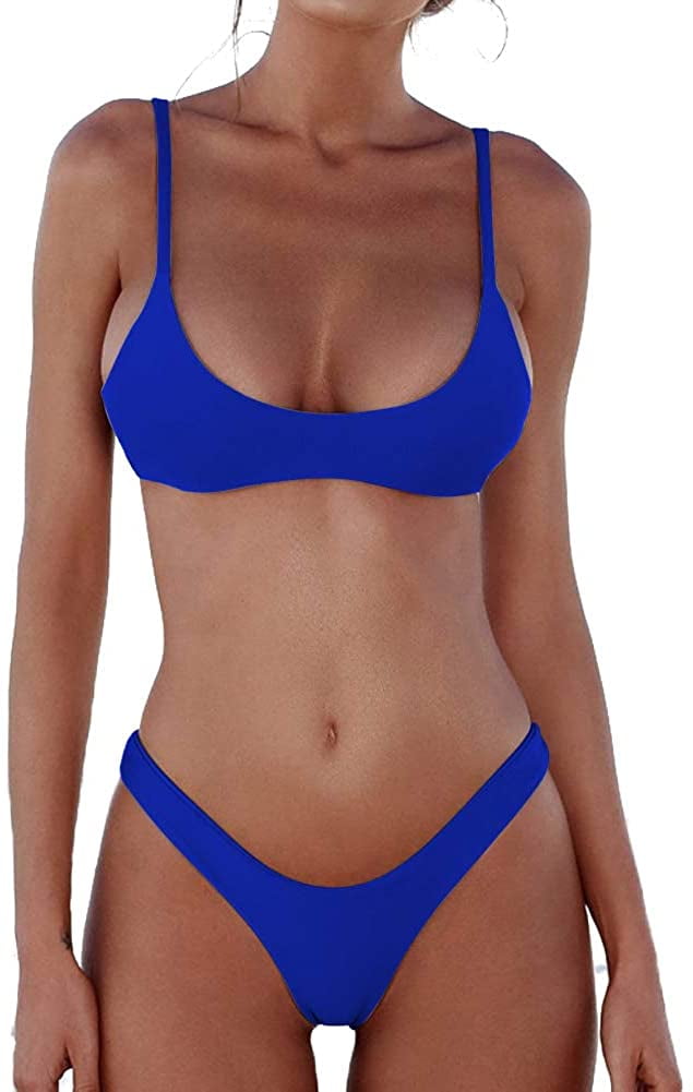 Brazilian high cut thong bikini String Bottom push up top. - KC Leather Co.