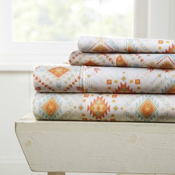 Simply Soft 4 Piece Sheet Set - Aztec Dreams Pattern