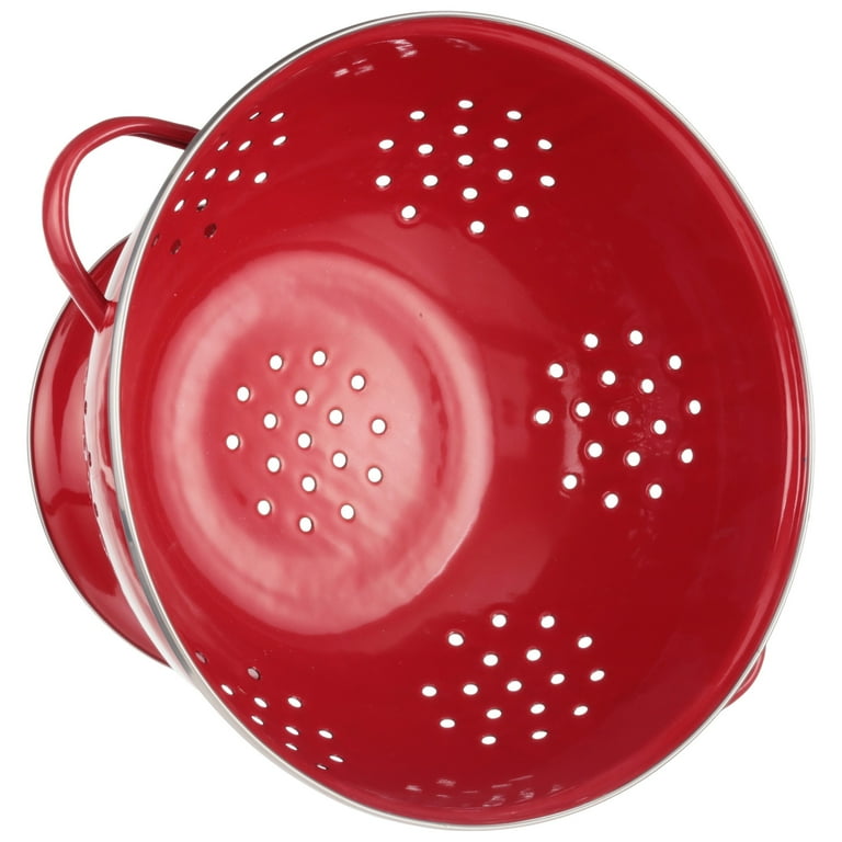 Red metal colander deals