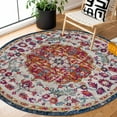 thumbnail image 5 of BoutiqueRugs Tigris Traditional Area Rug - Red, Ivory, Navy - 5'3" Round, 5 of 9