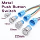 thumbnail image 2 of Interruptor pulsador de metal de 12 mm, 16 mm, 19 mm y 22 mm con cabeza plana, 1 NO, 1 NC, luz LED de arranque y parada, rojo, naranja, azul, verde, blanco, 3 V, 12 V, 24 V, 110 V, 2 of 5