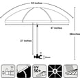 thumbnail image 5 of AMMSUN XL 52 inch Beach Patio Chair Umbrella with Universal Clamp 360° Swivel UPF50+,Navy Blue, 5 of 9