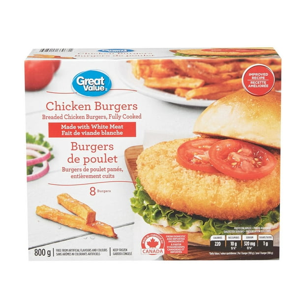 Great Value Frozen Breaded Chicken Burgers Walmart.ca