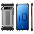 thumbnail image 2 of BUNDLE: Rugged Performance Dual Layer Hybrid Case for Galaxy S10 Plus (Gray) & Deluxe Stereo Hands-Free Headset - Ultra Slim, Port Covers, Bumper Corner Protection, Shock Absorption, Raised Lip Guard, 2 of 11